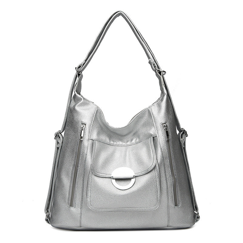 Washed Leather Shoulder Large Capacity Portable Messenger Bag