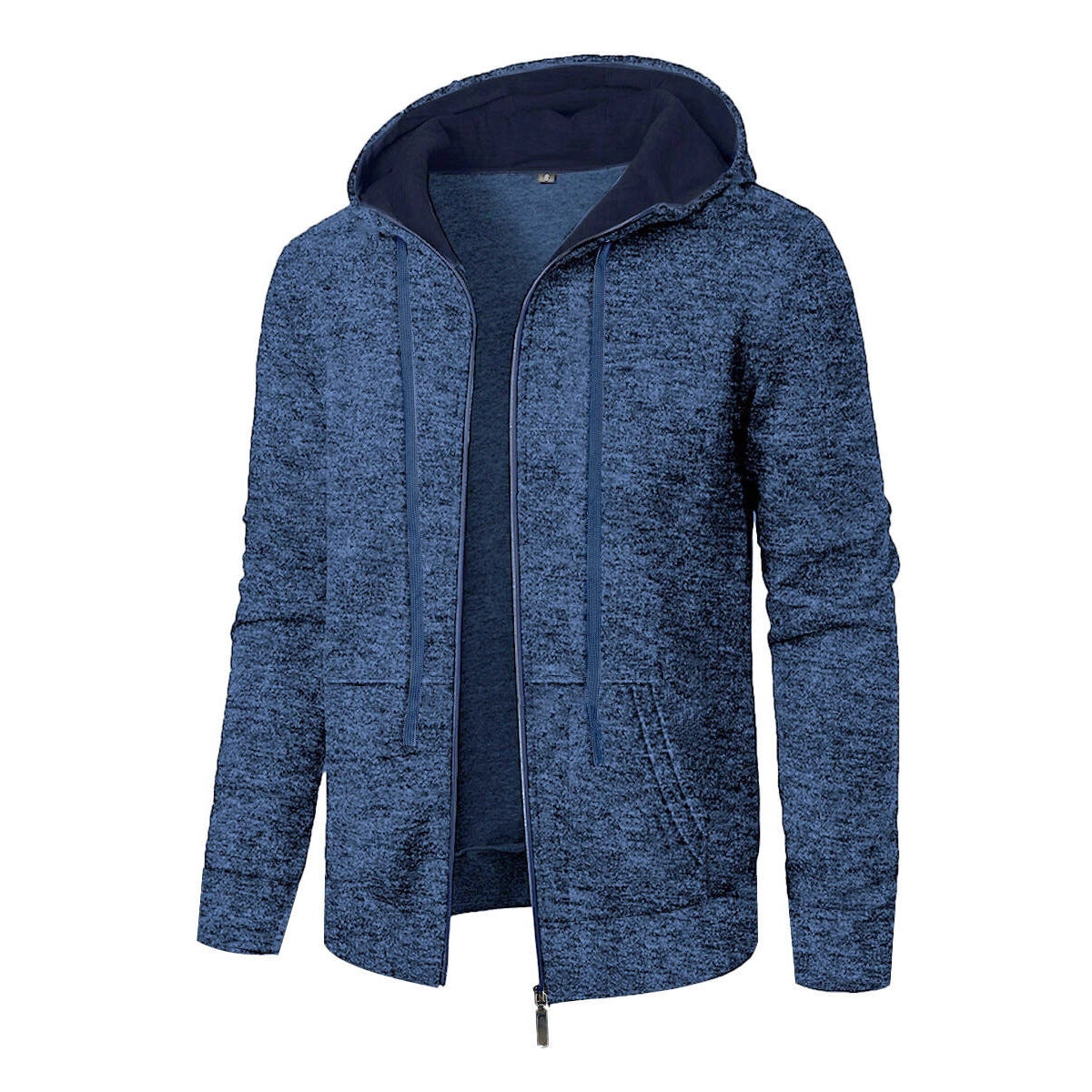 Men's Sports Fitness Casual Jacquard Sweater Hooded Coat
